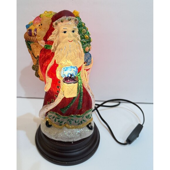 2011 Merck's Old World Christmas 'Radiant' Santa Glass Light~Bag of Toys VIDEO - Picture 2 of 12